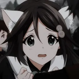 ❤️ Anime, Katzenohren, Mädchen, Süß, Cartoon telegram sticker
