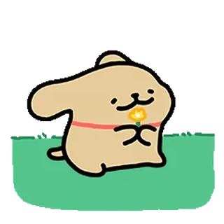 😊 dog, cute, animal, flower, cartoon telegram sticker