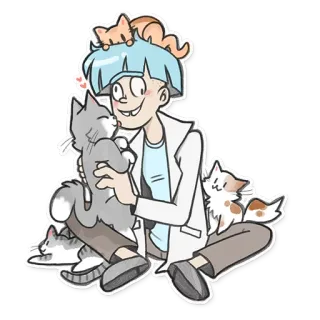🙂 Rick Sanchez Rick and Morty Rick, Rick and Morty, kartun, fiksi ilmiah, animasi, kucing telegram sticker