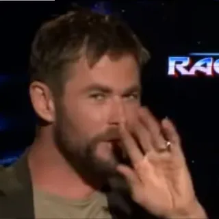 👋 actor, hombre, retrato, celebridad, Chris Hemsworth telegram sticker