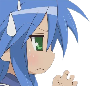 😅 Konata Izumi Lucky Star Anime, Manga, Lucky Star, Konata Izumi, Sudor, Agotado/a whatsapp sticker