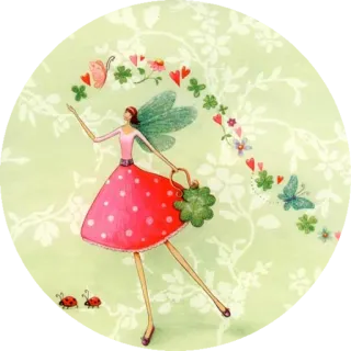 🍀 fee, klee, schmetterling, glück, herzen, marienkäfer, skurril, blumen telegram sticker