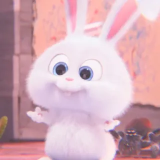 🐰 Snowball The Secret Life of Pets conejo, lindo, blanco, animal, dibujo animado, mascota, bonito telegram sticker