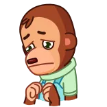 🥺 monkey, sad, cartoon, cute, animal telegram sticker