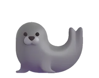 🦦 foca, animale, mammifero, creatura marina, carino, grigio telegram sticker