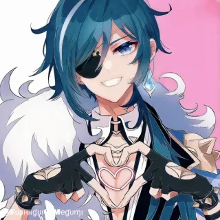 🔲 Kaeya Genshin Impact アニメ, ゲーム, キャラクター, ガイア, 原神 telegram sticker