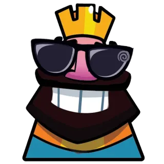 😎 King Clash Royale クラッシュ・ロワイヤル, キング, ビデオゲーム, キャラクター, かっこいい, サングラス, 王冠 telegram sticker