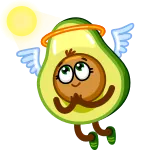 😇 авокадо, ангел, милый, еда, каваии telegram sticker