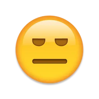 😮 Emoji, Rosto inexpressivo, Rosto amarelo, Emoção, Neutro telegram sticker