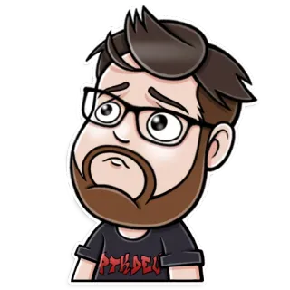 🥺 PTKDEV стикер, мужчина, мультик, очки, борода, гик telegram sticker