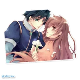 🌼 @afavoice Anime, Para, Romans, Kwiat, Miłość telegram sticker