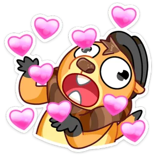 💕 Мультфильм, Милый, Сердечки, Любовь, Выражение, Радость telegram sticker