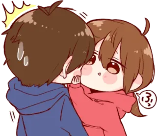 😘 Dessin animé, Couple, Baiser, Animé, Mignon, Romance whatsapp sticker