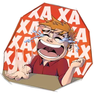 🤣 XA XA XA XA XA XA pleurer, dessin animé, rire, larmes, exagéré, expression whatsapp sticker