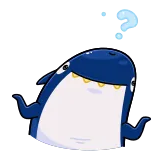 🦈 tiburón, confundido, pregunta, animal, pegatina, dibujo animado telegram sticker