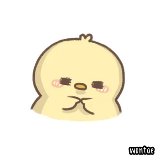 🐤 mignon, jaune, poussin, rougir, dessin animé, wontae telegram sticker