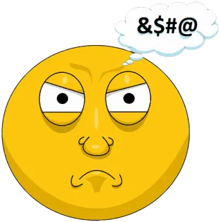 😠 &$#@ emoji, angry, swear, frustrated, cartoon telegram sticker