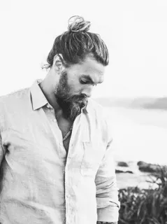 🍻 Jason Momoa Джейсон Момоа, актер, портрет, знаменитость, аквамен, черно-белое telegram sticker