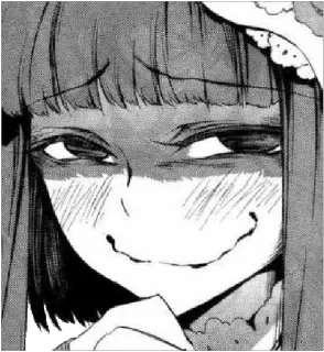 😏 Anime, arrogante, Mangá, garota, sorriso telegram sticker