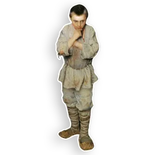 🤔 boy, peasant, historical, clothing, child, vintage telegram sticker