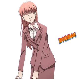 😈 DIGEM44 애니메이션, 여자, 사무실, 캐릭터, 스티커 telegram sticker