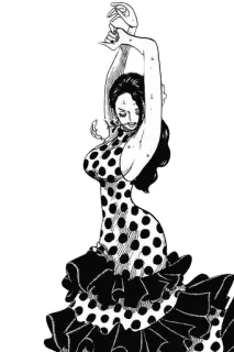 💃 Nico Robin One Piece anime, manga, Nico Robin, One Piece, woman, dancer, polka dots telegram sticker