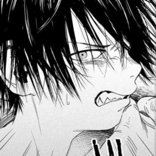 🐾 Anime, Manga, Ritratto, Bianco e nero, Emo, Emozionale whatsapp sticker