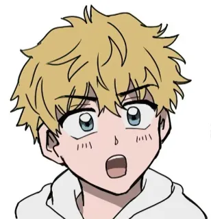 😍 Аниме, Мультфильм, Блондин, Персонаж, Мальчик telegram sticker