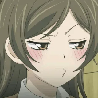 😏 动漫女孩, 可爱, 厚脸皮, 脸红, 动漫, 女孩, 得意, 表情 whatsapp sticker