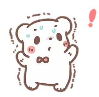 🧺 bear, cute, kawaii, sticker, cartoon, nervous, sweat whatsapp sticker