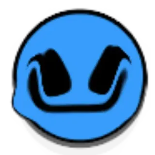 🙂 Gesicht, blau, lächeln, abstrakt, Kleckse telegram sticker