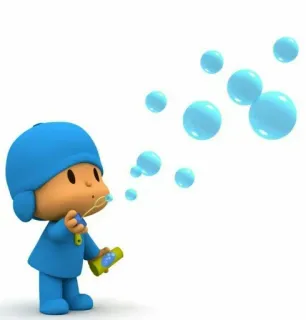 💙 Pocoyo Мультфильм, Пузыри, Покойо, Детская анимация telegram sticker