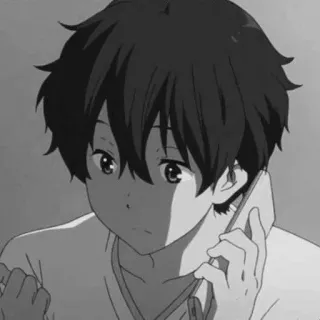 🕸 Anime, Triste, Telefone, Desenho animado, Menino telegram sticker