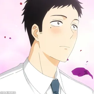 🎏 Anime, Homme, Portrait, Rougir, Dessin animé telegram sticker