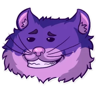 😁 猫, 动物, 贴纸, 卡通, 紫色, 快乐 telegram sticker