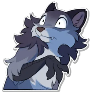 😧 animal, wolf, cartoon, cute, funny telegram sticker