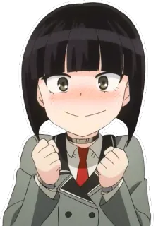 😊 anime, girl, school uniform, red tie whatsapp sticker