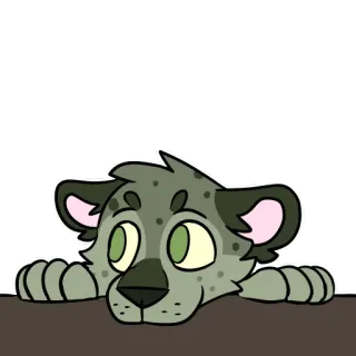 👀 naklejka, kreskówka, leopard, zwierzę, podglądanie telegram sticker