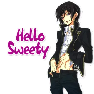 ✋ Hello Sweety anime, manga, hello, sweety, greeting telegram sticker