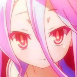 😐 Shiro No Game No Life Anime, Nhân vật, Dễ thương, Cô gái, Tóc hồng, Shiro, No Game No Life whatsapp sticker