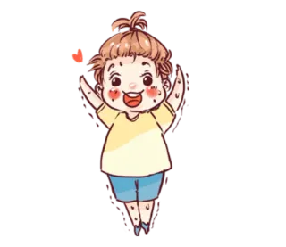 ❤ child, cute, heart, happy, celebration, cartoon, joy telegram sticker