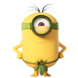 😑 Minion cartoon, yellow, one-eyed, cute, minions, tropical telegram sticker