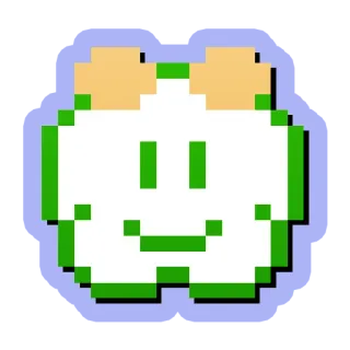 🐢 nuage, pixel art, mignon, personnage telegram sticker