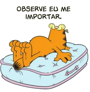 😴 Garfield OBSERVE EU ME IMPORTAR. Garfield, gato, desenho animado, preguiçoso, gato laranja telegram sticker