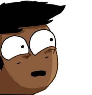 😳 dibujo animado, personaje, cara, expresión, sorprendido whatsapp sticker