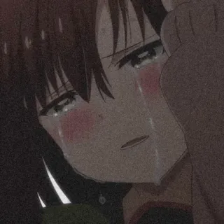 💈 Anime, Weinen, Traurig, Mädchen, Tränen telegram sticker