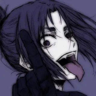 🎧 Anime, Dedo corazón, Ofensivo, Gesto obsceno, Personaje, Ilustración telegram sticker