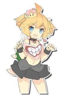🤗 Bowsette bowser, anime, fanart, bowsette, garota, mario, coroa, transformação telegram sticker
