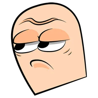 🙁 desenho animado, personagem, expressão, engraçado, animação telegram sticker