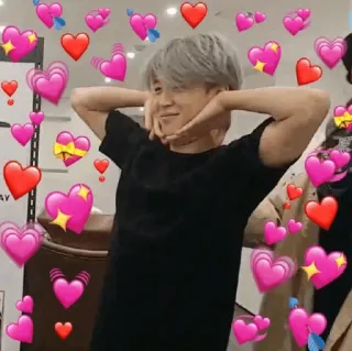 🐚 Jimin Jimin, BTS, K-Pop, cuore, amore, fan, idol, carino telegram sticker